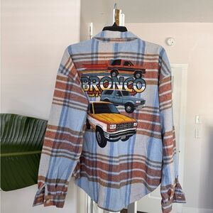 Plaid Bronco Shacket - Blue and Brown